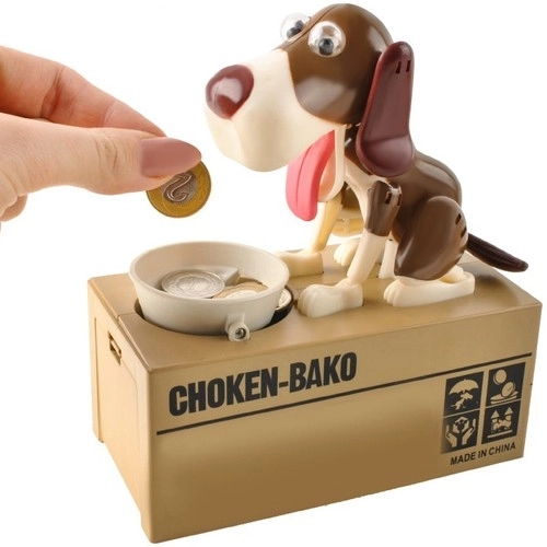Tirelire chien marron clair