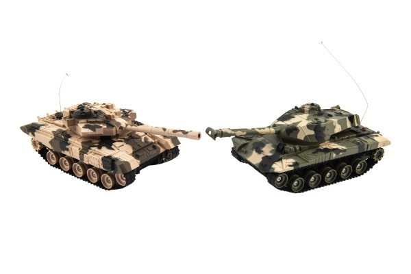 Tank RC 2ks 25cm bataille de chars+paquet recharge 27MHZ et 40MHz camouflé avec son et lumière dans la boîte 50x20x23cm