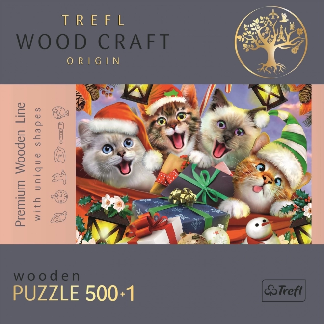 Puzzle en bois Chats de Noël 501 pièces