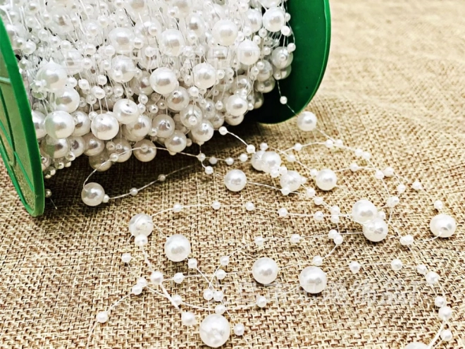 Guirlande de perles blanches pour sapin de Noël