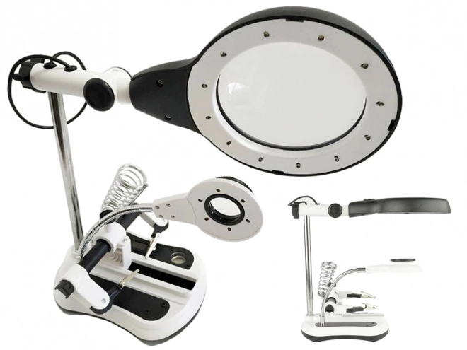 Ensemble de soudure avec troisième main et loupe avec éclairage LED