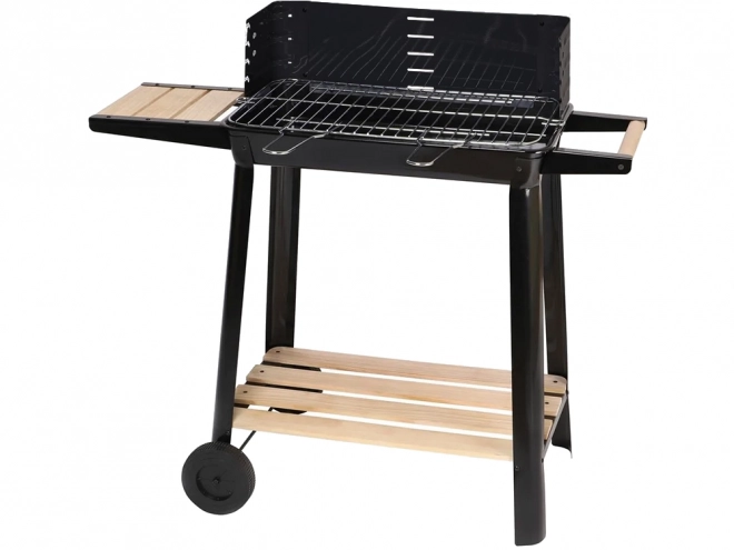 Gril de jardin portable au charbon de bois avec grille réglable et étagères