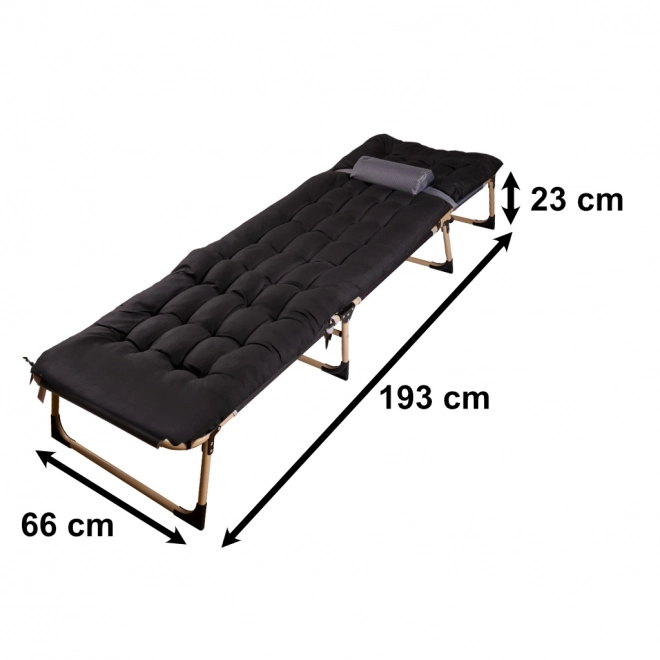 Lit de camping pliant 193 cm noir