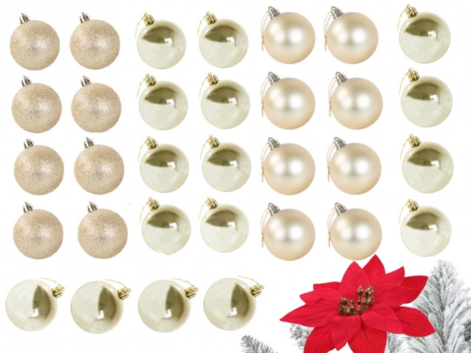 Ensemble de décorations de Noël 100 pièces avec étoiles dorées