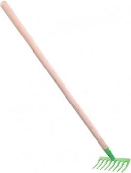 Râteau de jardin pour enfants avec manche en bois – Vert