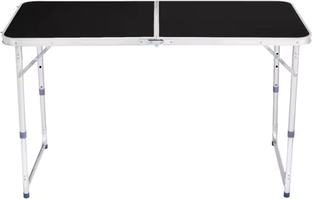 Table de camping pliable avec hauteur réglable 120x60 cm noir