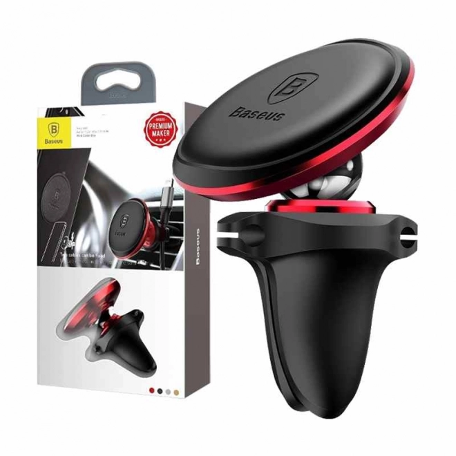 Support magnétique pour voiture pour grille Baseus rouge-noir