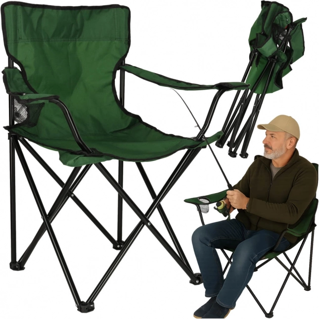 Chaise de randonnée pliable verte Luaro