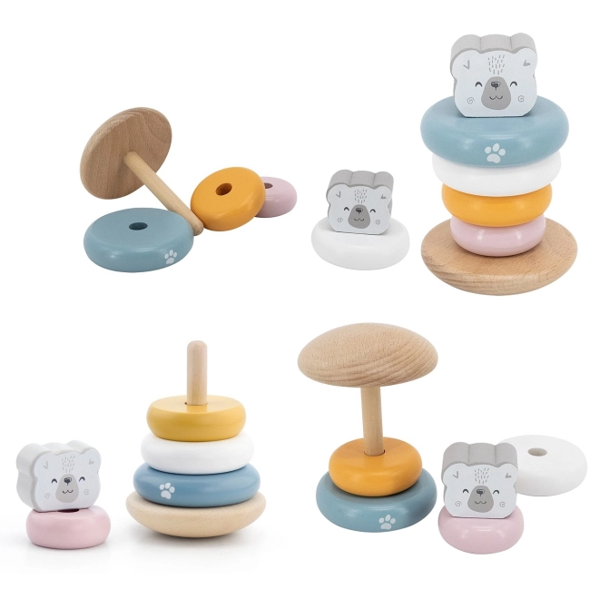 Anneaux en bois ours polaire