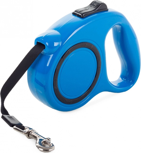 Laisse automatique pour chien 5 m, bleue, jusqu’à 15 kg