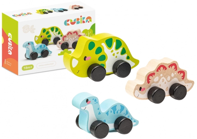 Dinosaures joyeux - set en bois 3 pièces