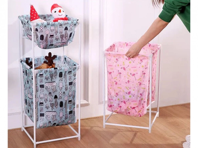 Panier à linge avec double étagère