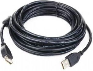 Câble rallonge USB 2.0 AM–AF 1,8 m avec filtre ferrite, noir