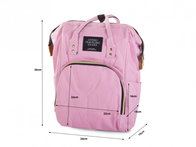 Sac à dos organisateur pour poussette sac pour mamans et papas 3en1 – Rose