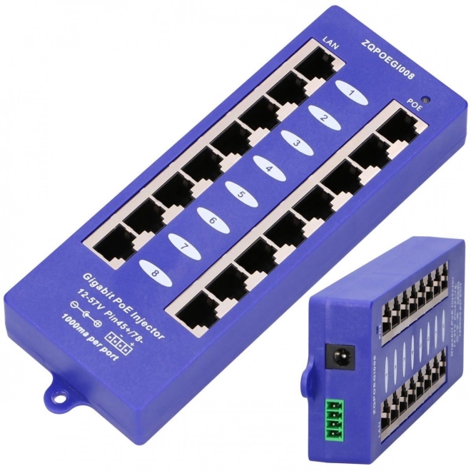 Injecteur PoE gigabit Extralink 8 ports