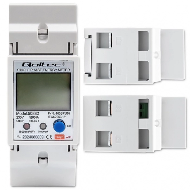 Compteur d'électricité électronique monophasé | Rail DIN | 230V | LCD | Wi-Fi
