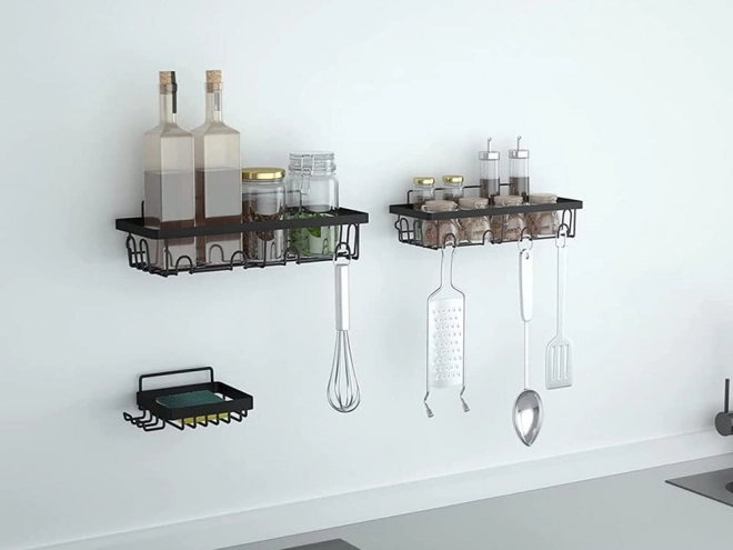 Étagère de salle de bain loft avec crochets