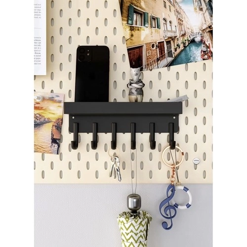 Porte-manteau mural avec étagère et aimant