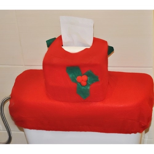 Housse de Noël pour toilettes avec tapis Ruhhy 22360