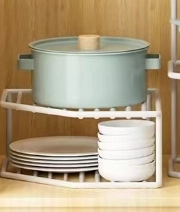 Étagère d’angle de cuisine à deux niveaux