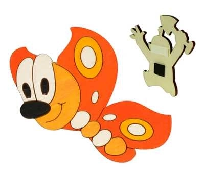 DoDo Magnet décoratif en bois papillon