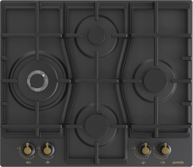 Plaque de cuisson à gaz avec brûleurs à gauche et à droite