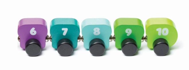 CUBIKA 15399 Chenille colorée avec chiffres - jouet en bois avec aimants 10 pièces