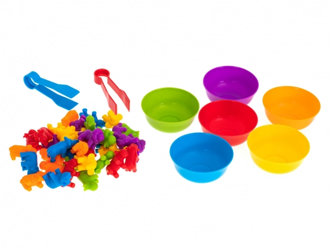 Jeu montessori en bois Apprends à compter – Animaux de safari
