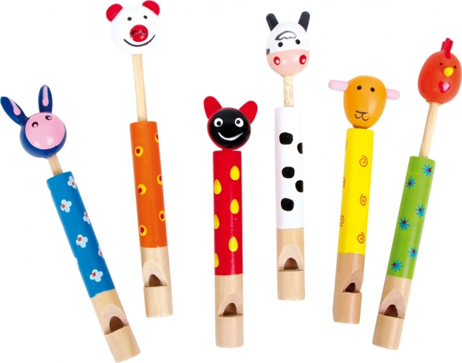 Flûte en bois pour enfants avec animaux