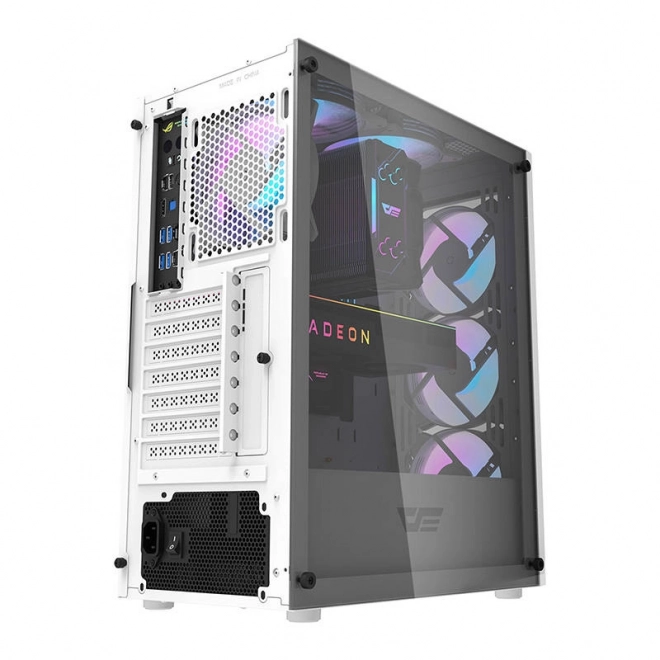 Boîtier d'ordinateur Darkflash DK352 Plus avec 4 ventilateurs (noir et blanc)
