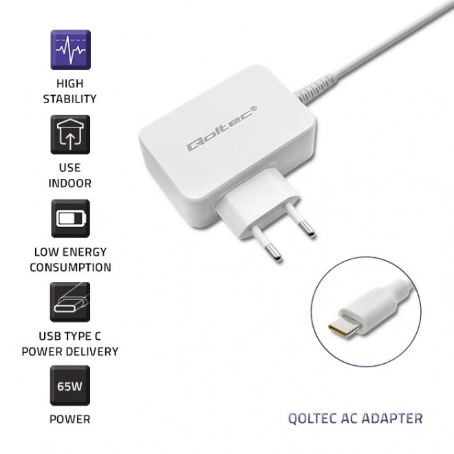 Adaptateur secteur USB-C 65 W Power Delivery Blanc
