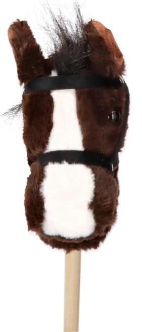 Cheval de loisir Bonnie bâton peluche - brun foncé