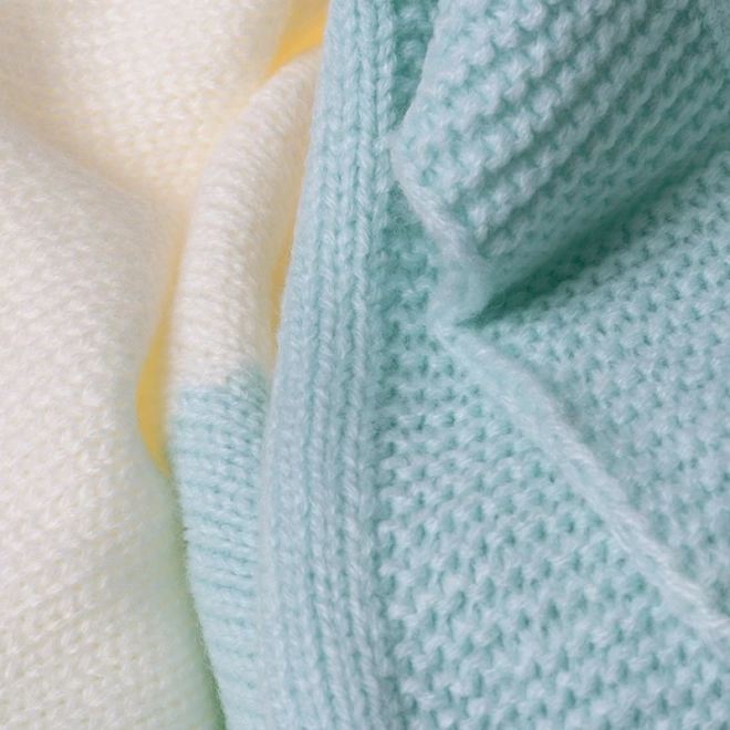 Couverture tricotée pour enfants - lapin, menthe