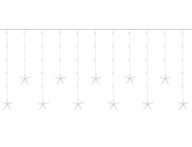 Rideau LED coloré avec étoiles - 2,5 m, 108 LED