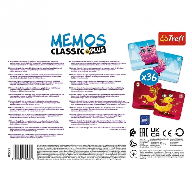 Pexeso Classic & Plus Monstres Mignons 3en1