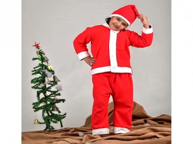 Costume de Noël Santa pour garçon avec chapeau et barbe