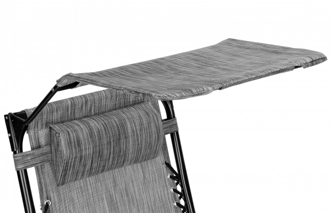 Chaise de jardin/plage pliable et réglable avec auvent gris