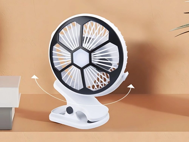 Ventilateur de bureau avec lumière LED et pince
