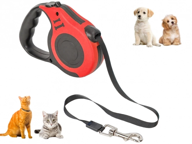Laisse automatique pour chiens – Rouge