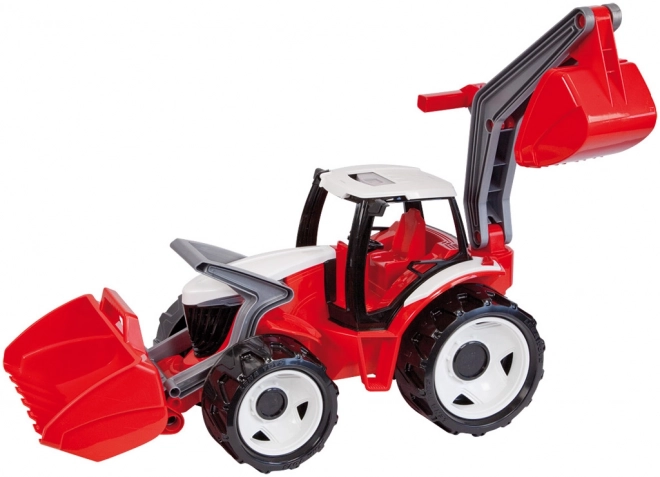Tracteur Lena avec godet et benne vert-rouge