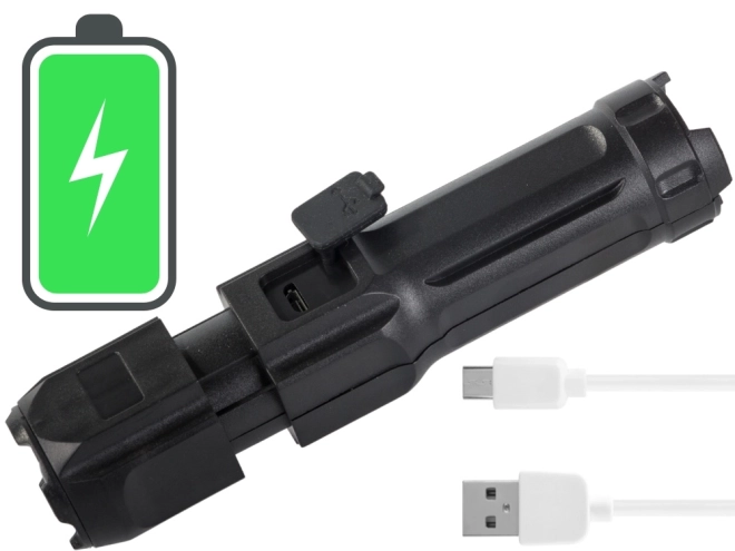 Lampe torche LED tactique rechargeable avec fonction zoom