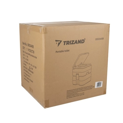 Trizand 24498 Toilette de camping portable 20 + 12 l, grise