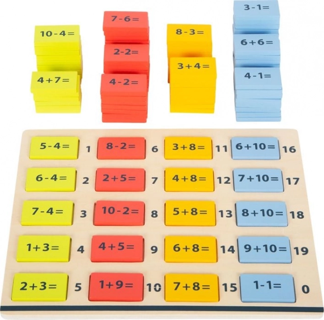 Small foot tableau mathématique en bois coloré – additions et soustractions