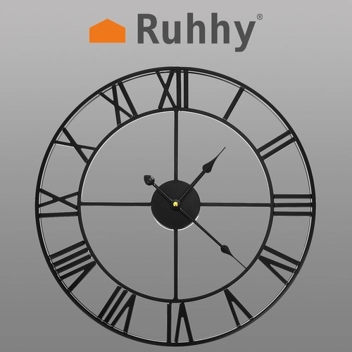 horloge murale rétro noire