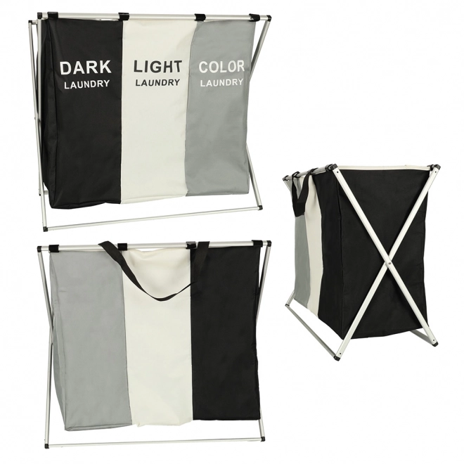 Organisateur pour trier le linge sale avec 3 compartiments - 135l