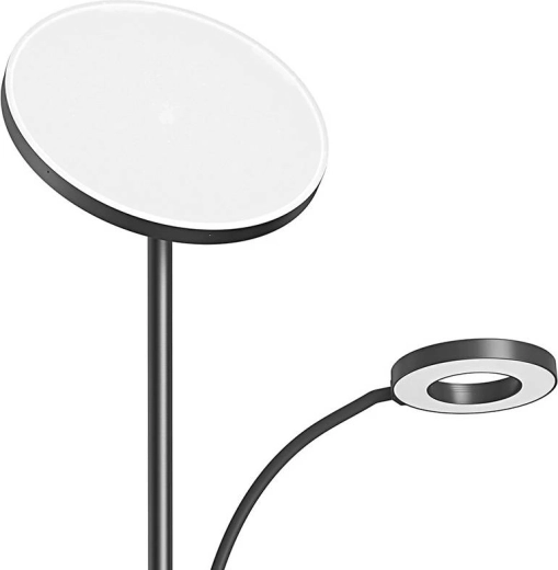 Deux têtes indépendantes pour éclairage ambiant et ponctuel