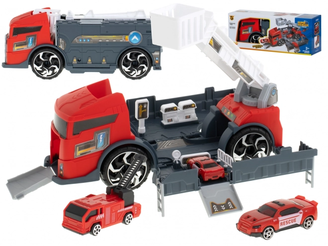 Camion de pompiers - Transporteur et jouet de stationnement