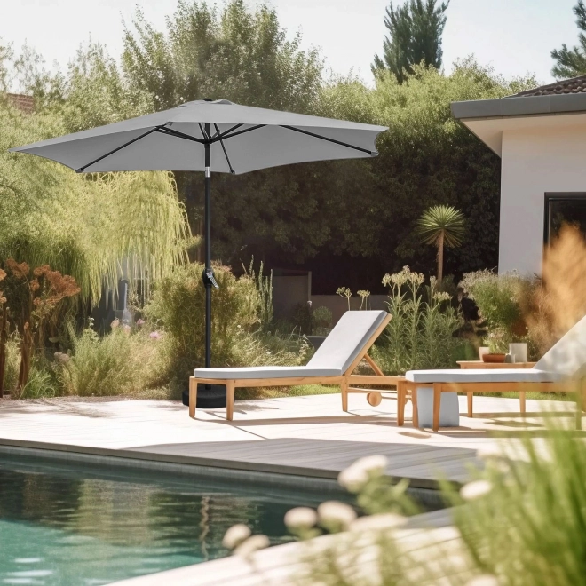 Parapluie de jardin pliable pour balcon 210 cm gris