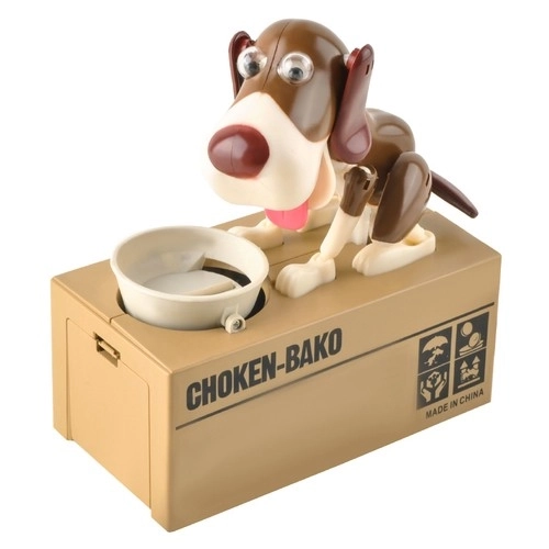 Tirelire chien marron clair