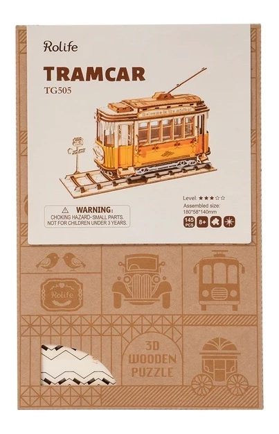Tramway rétro - Maquette en bois 3D